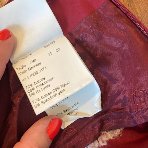 Piazza Sempione NWT red embroidered cropped pant size 6 - Picture 12 of 13